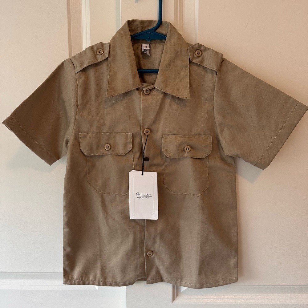 Grandwish Classic Tan Boy’s Shirt Sz. 6